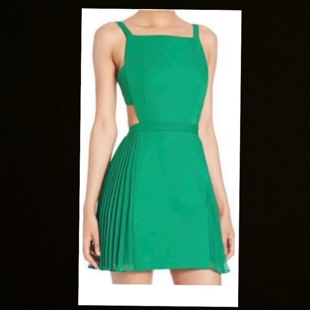 BCBG Green Pleated Dress